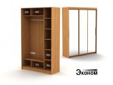 Трехдверный шкаф с зеркалом 1504/600а эконом