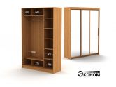 Трехдверный шкаф с зеркалом 1604/450г эконом