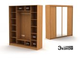 Четырехдверный шкаф ДСП + зеркало 2120/600а эконома эконом