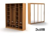Четырехдверный шкаф с зеркалом 2120/450б эконом