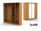 Четырехдверный шкаф ДСП + зеркало 2360/600з эконом