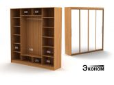 Четырехдверный шкаф с зеркалом 2360/600г эконом