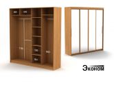 Четырехдверный шкаф с зеркалом 2360/600з эконом