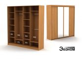Четырехдверный шкаф ДСП + зеркало 2360/450д эконом