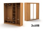 Четырехдверный шкаф ДСП + зеркало 2360/450ж эконом